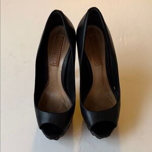 Schultz Classic Black Peep-Toe Heels